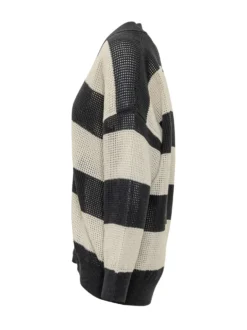 Mesh Knit Cardigan with Buttons