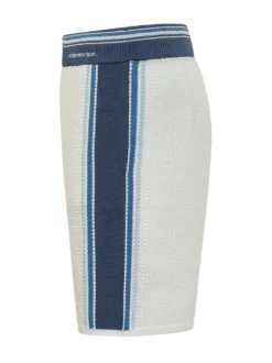 Mesh Knit Shorts with Side Stripes