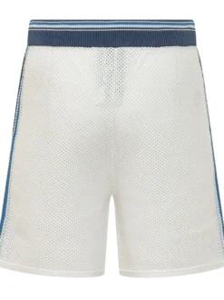 Mesh Knit Shorts with Side Stripes