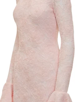 Mesh Mini Dress with Flared Sleeves