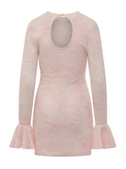 Mesh Mini Dress with Flared Sleeves