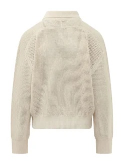 Mesh Perforated Polo with Collar