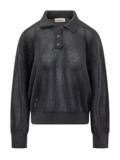 Mesh Perforated Polo with Collar