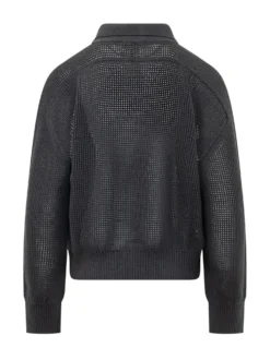 Mesh Perforated Polo with Collar