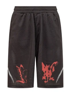Mesh Sweatshorts with Graphic Print