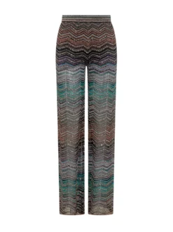 Metallic Zig Zag Knit Trousers