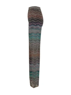 Metallic Zig Zag Knit Trousers