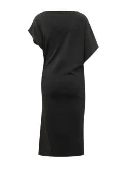 Midi Dress with Asymmetric Sleeves