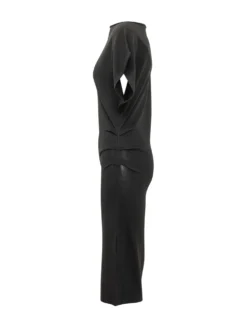 Midi Dress with Asymmetric Sleeves