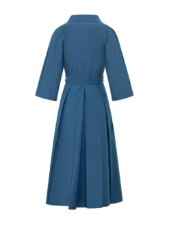 Midi Dress with Collar and Belt