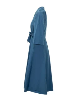 Midi Dress with Collar and Belt