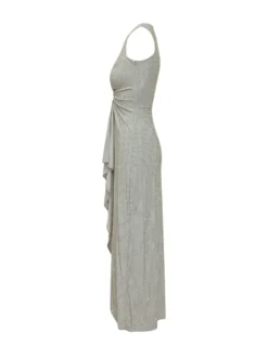 Midi Dress with Front Draping