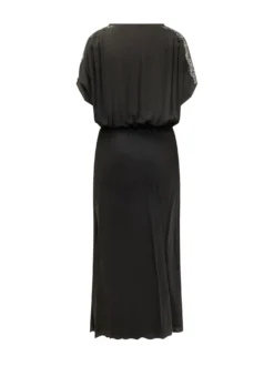 Midi Dress with Lace Inserts