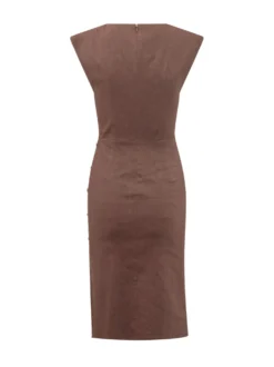 Midi Dress with Side Draping