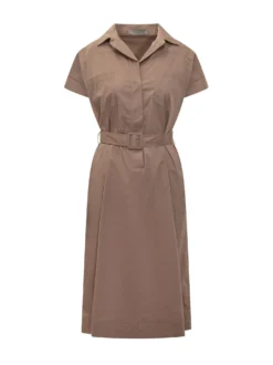 Midi Shirt Dress with Belt