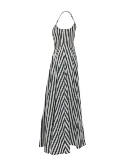 Midi Striped Dress with Straps