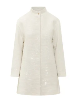 Mid Length Coat with High Neck