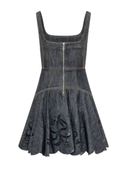 Mini Dress with Floral Embroidery