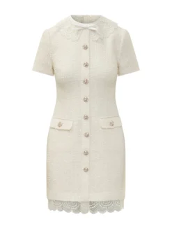 Mini Dress with Lace Collar