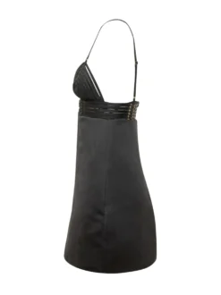 Mini Dress with Structured Cups and Decorative Straps
