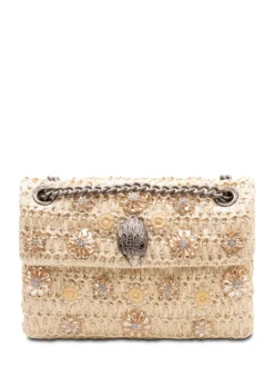 Mini Kensingt Raffia Bag with Floral Embellishments
