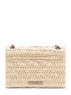 Mini Kensingt Raffia Bag with Floral Embellishments