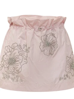 Mini Skirt with Floral Embroidery