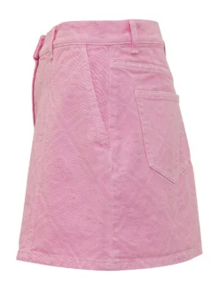 Mini Skirt with High Waist and Button