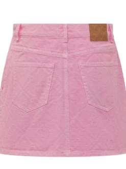 Mini Skirt with High Waist and Button