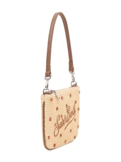Mini Straw Bag with Embellishments