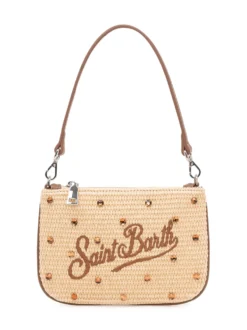 Mini Straw Bag with Embellishments