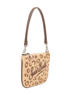 Mini Straw Bag with Print