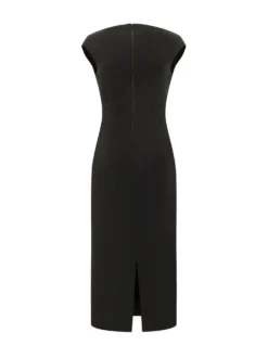Monica Midi Dress with Wide Neckline
