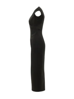 Monica Midi Dress with Wide Neckline