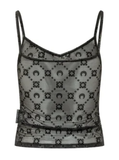 Moonogram Mesh Strap Top