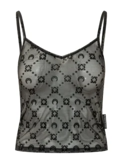 Moonogram Mesh Strap Top