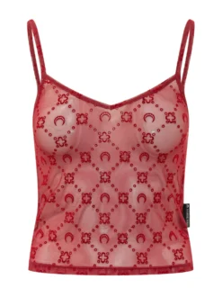 Moonogram Mesh Strap Top