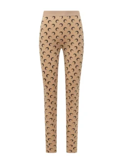 Moon Printed Leggings with Logo Waistband