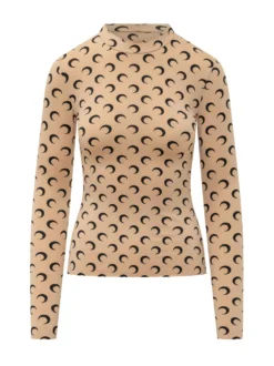 Moon Print High Neck Top