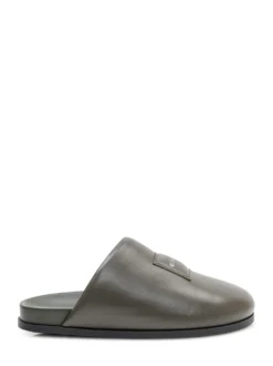 Mules with Smooth Upper and Logo