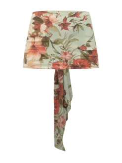 Multicolor Floral Print Jersey Stole with Front Knot