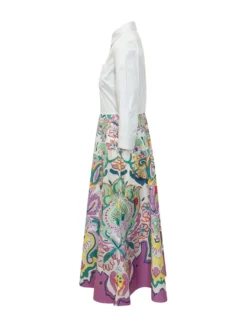 Multicolor Paisley Midi Dress