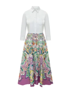 Multicolor Paisley Midi Dress