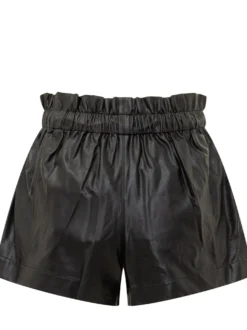Naline Leather Drawstring Shorts