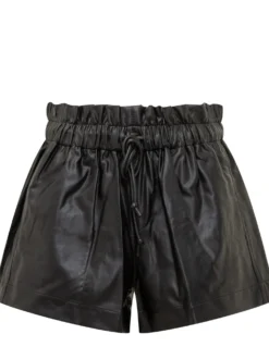 Naline Leather Drawstring Shorts