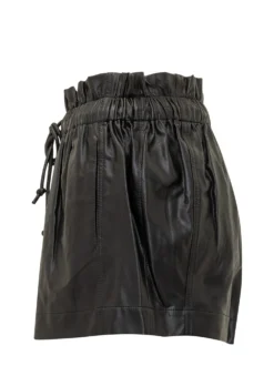Naline Leather Drawstring Shorts