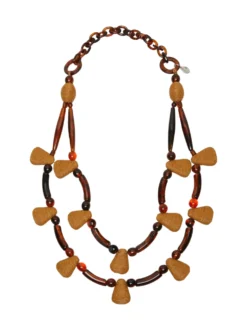 Necklace with Beads and Woven Elements