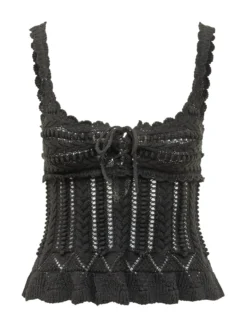 Neves Knit Top with Straps and Front Ties