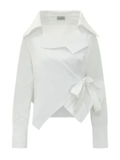 Nora Shirt with Wide Collar and Wrap Closure