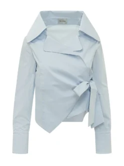 Nora Shirt with Wide Collar and Wrap Closure